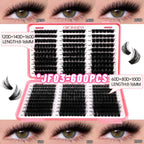 GROINNEYA Lashes Cluster DIY Lash Extension Mixed Tray Clusters Eyelashes Fluffy Volume Individual Lashes Cat Eye Lash Extension