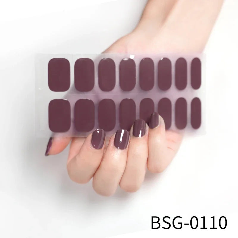 Leopard Semi-Cured Gel Nail Strips Simple Transparent Color Adhesive Long Lasting Gel Nail Stickers Harden In UV Lamp Need