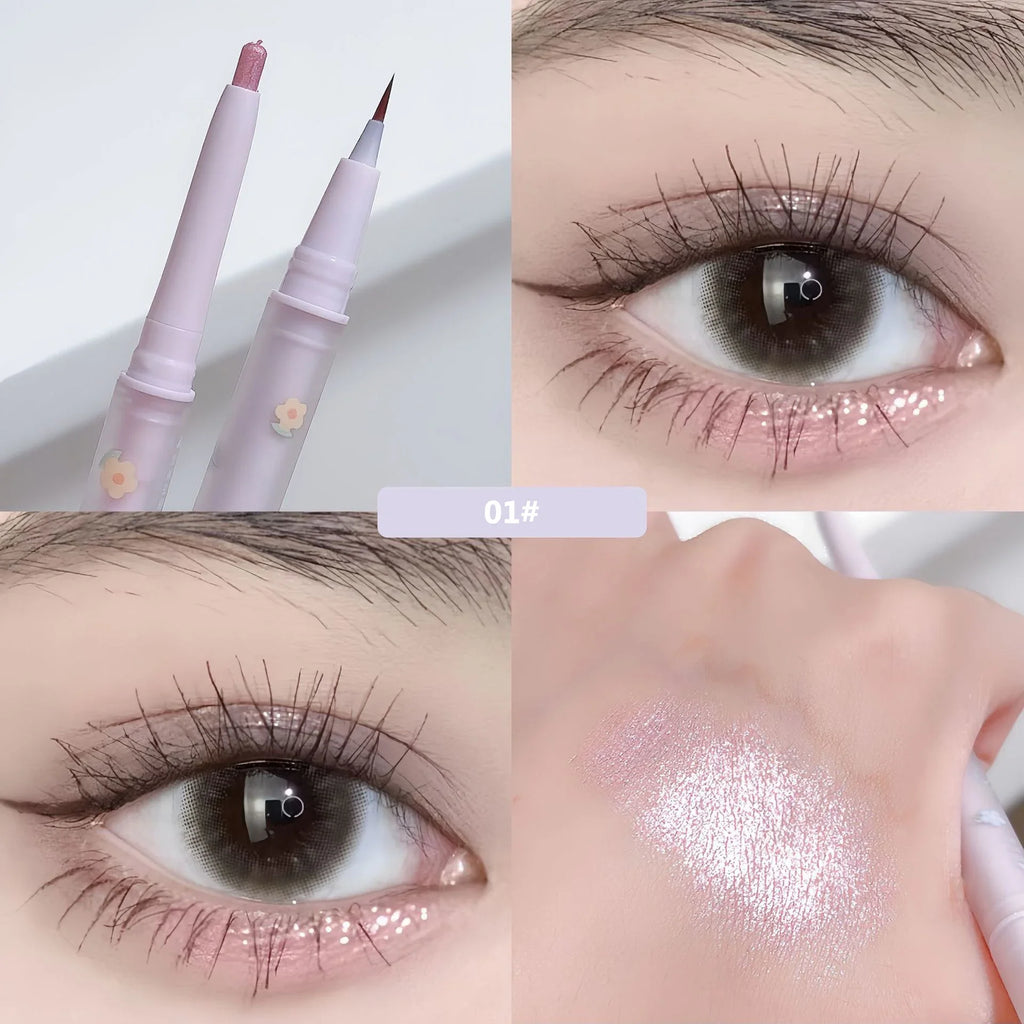 Double Head Lying Silkworm Eyeliner Liquid Down To Shadow Pencil Eye Highlighting Eyeshadow Stick Natural Big Eye Makeup Gel Pen