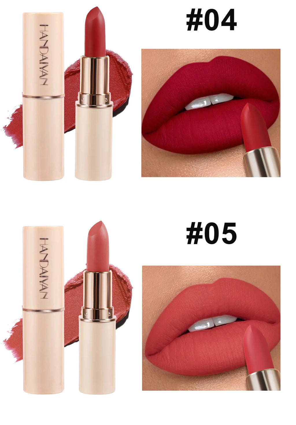 8 Colors Deep Red Matte Lipstick Waterproof Non-Stick Velvet Texture Easy Apply Rose Red Lip Makeup Long-Lasting Cosmetics