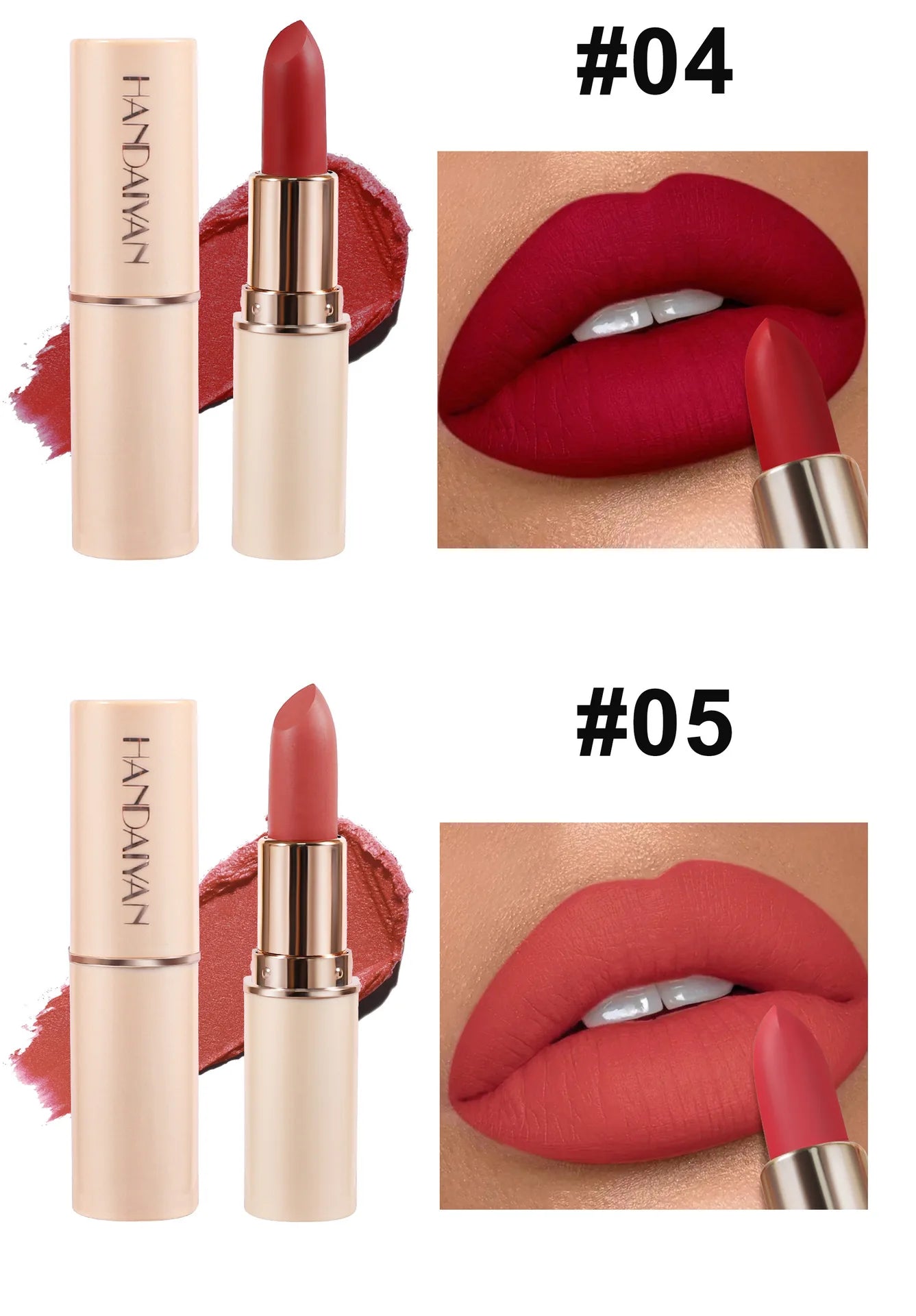 8 Colors Deep Red Matte Lipstick Waterproof Non-Stick Velvet Texture Easy Apply Rose Red Lip Makeup Long-Lasting Cosmetics