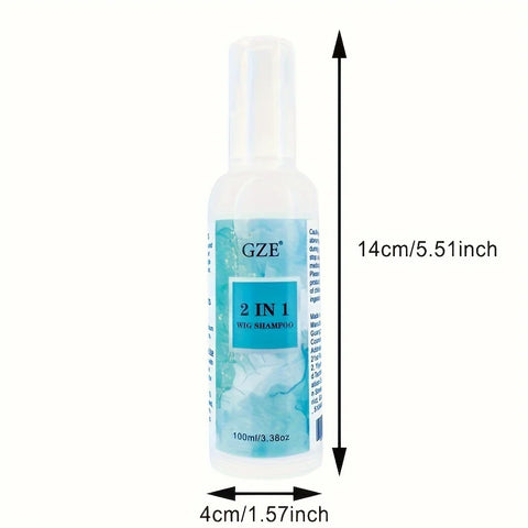 GZE 2 IN 1 Wig Shampoo For Synthetic Hair Soak & Rinse, Deep Cleansing, Revitalizes, Moisturizes