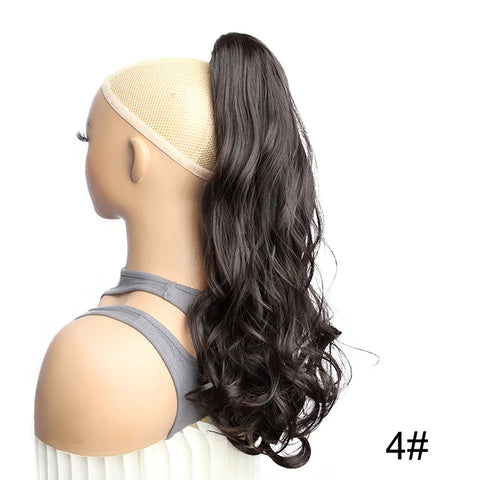 WIGSIN 22Inch Synthetic Long Curly Ponytail Hair Extension Claw Clip in High Temperature Fiber Hairpiece for Women