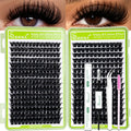 SEEUI DIY Cluster Lashes Kit Individual Lashes 3D Faux Mink Lashes Wispy Eyelash Extension Kit with Bond&Seal Lash Tweezer