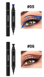 Colorful Eyeliner Stamp Triangle Dual-ended Liquid Eyeliner Waterproof Sweat-proof Quick Dry Eyeliner Makeup Seal Tool Cosmetics