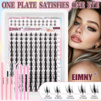 140 Cluster Korean-Style False Lash Extension Kit – Perfect for Cosplay Makeup & Natural Long Wispy Cat Eyes!