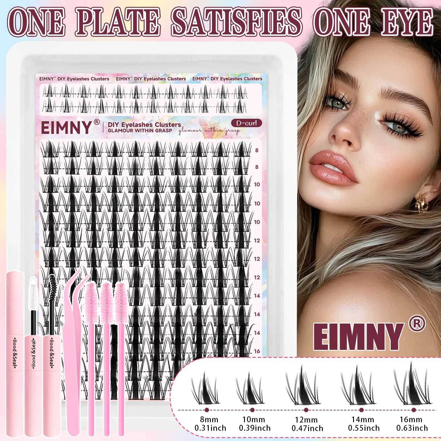 140 Cluster Korean-Style False Lash Extension Kit – Perfect for Cosplay Makeup & Natural Long Wispy Cat Eyes!