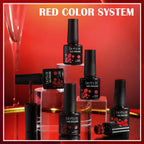 LILYCUTE 5Pcs/Set 7ML Red Brown Nail Gel DIY Nail Art Semi Permanent UV Gel Polish Long Lasting Design Manicure Kit Supplies