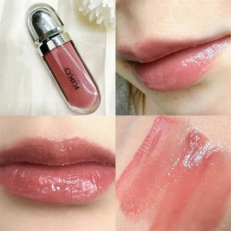 Kiko 3D Liquid Lip Glaze Transparent Lip Mirror Lipstick Nourishing Glossy Full Lips Not Fading Milk Tea Bean Paste Makeup