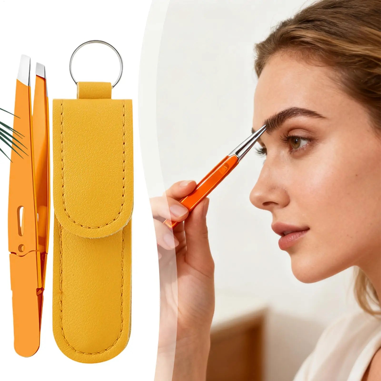 Tweezers for Women Facial Hair Stainless Steel Eyebrow Tweezers Slanted Eye Brow Remover for Beauty Plucking Grooming Brow Lash