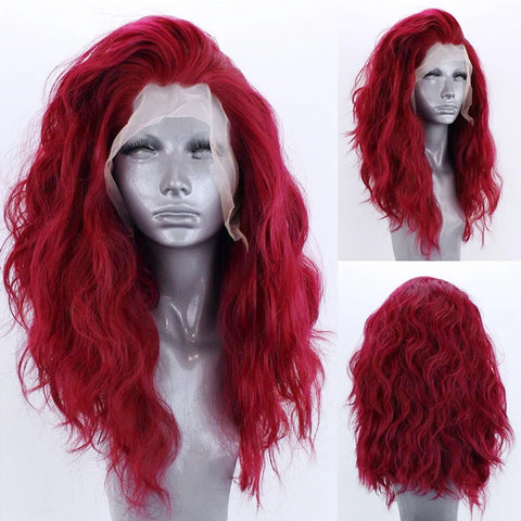 AIMEYA 13*4 Synthetic Lace Front Wigs for Women White Blonde Lace Wig Heat Resistant Fiber Natural Hairline Cosplay Party Wigs