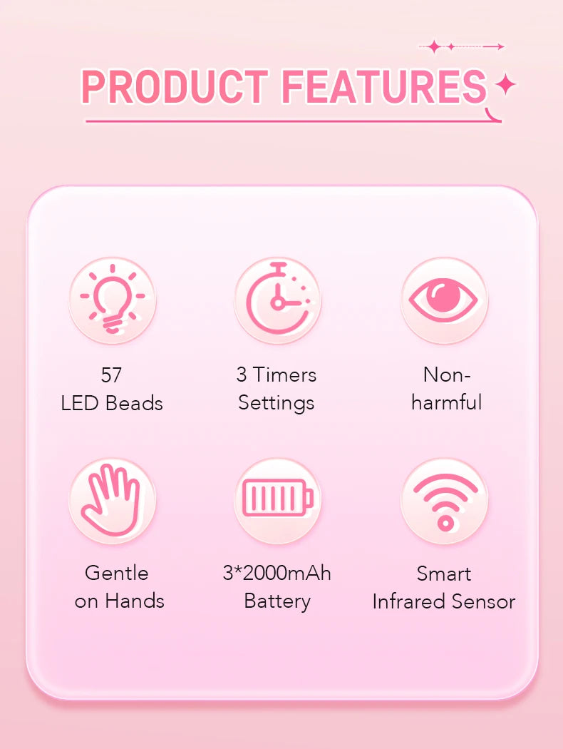 Rechargeable 180W UV LED Nail Lamp For Quick Curing All UV Gel 57LED Professional Nail Dryer With Motion Sensing Salon Equipment