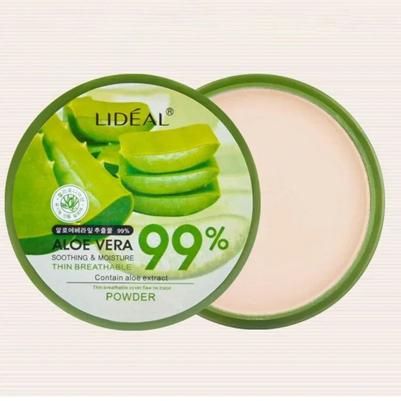 99% Aloe Vera Softening Powder Waterproof Moisturizing Concealer Foundation Fixed Make Up Oil Control Facial Brighten Cosmetics