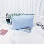 Personalized Striped Toiletry Bag - Custom Embroidered, Portable Polyester Cosmetic Storage, Ideal for Travel, School Dorm & Hom