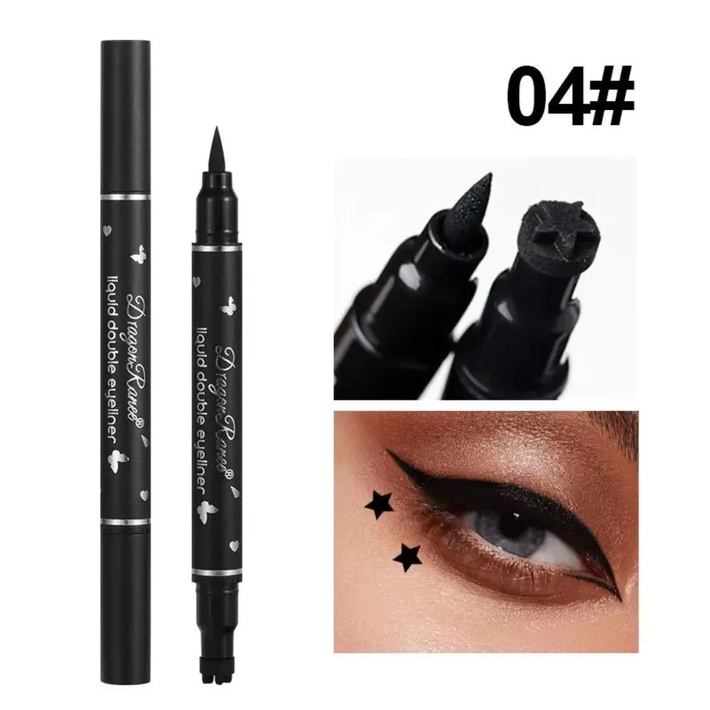 Black Eyeliner Stamp Triangle Dual-ended Liquid Eyeliner Waterproof Sweat-proof Quick Dry Eyeliner Makeup Seal Tool Cosmetics
