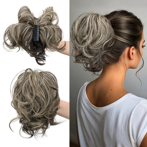 WIGSIN Synthetic Elegant Versatile Curly Ponytail Claw Clip In Hair Extension Adjustable Suitable Easy to Wear For Any Occasion