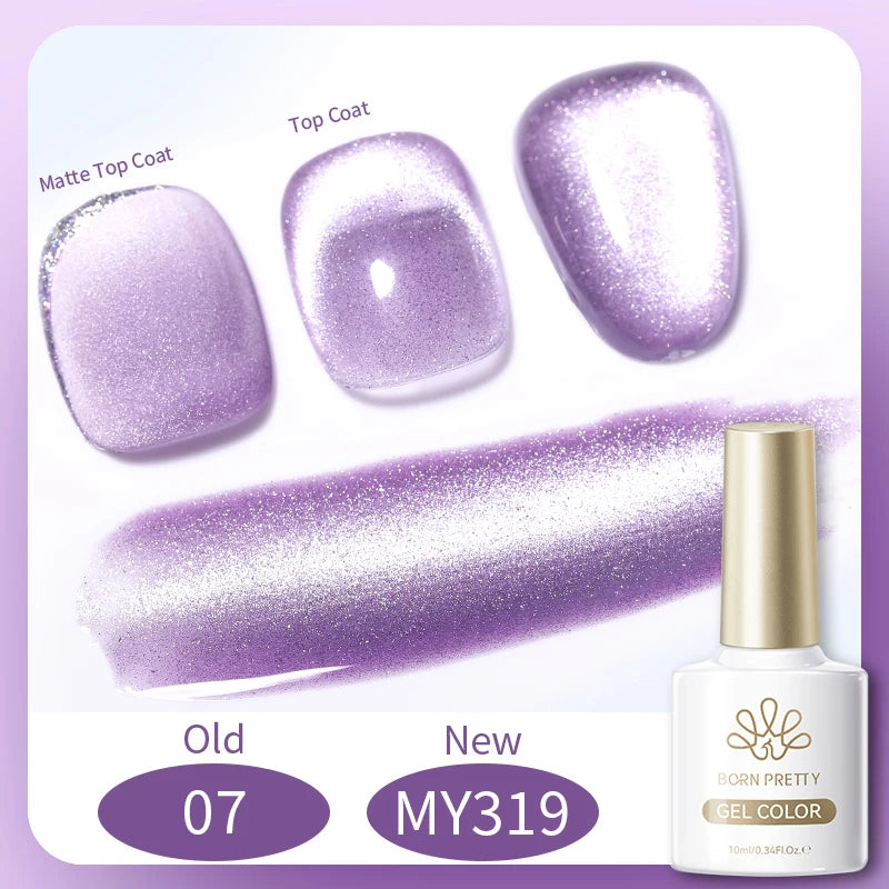 BORN PRETTY 10ml Silver Water Light Cat Magnetic Gel Nail Polish Nail Supplies Vernis Semi Permanent Gel for Fall Winter Nails