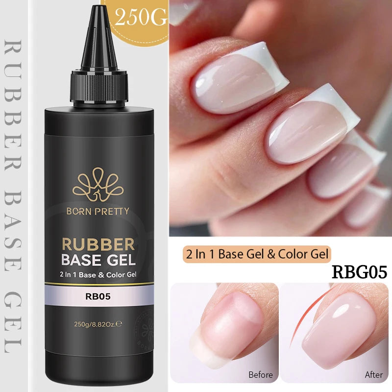 BORN PRETTY 250g Jelly Milky White Pink Translucent Nude Gel Polish Refilled Package Semi Permanent Soak Off UV Nail Art Varnish