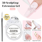 NICOLE DIARY White Non Stick Hand Extension Gel Nail Polish For 3D Shaping Carving Flower DIY Nail Art Extension Acrylic