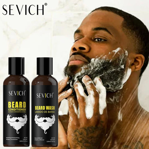 Men's Beard Care Kit Beard Clean Shampoo moisturize Beard Conditioner Beard Wash Natural Beard Care Beard Styling Products