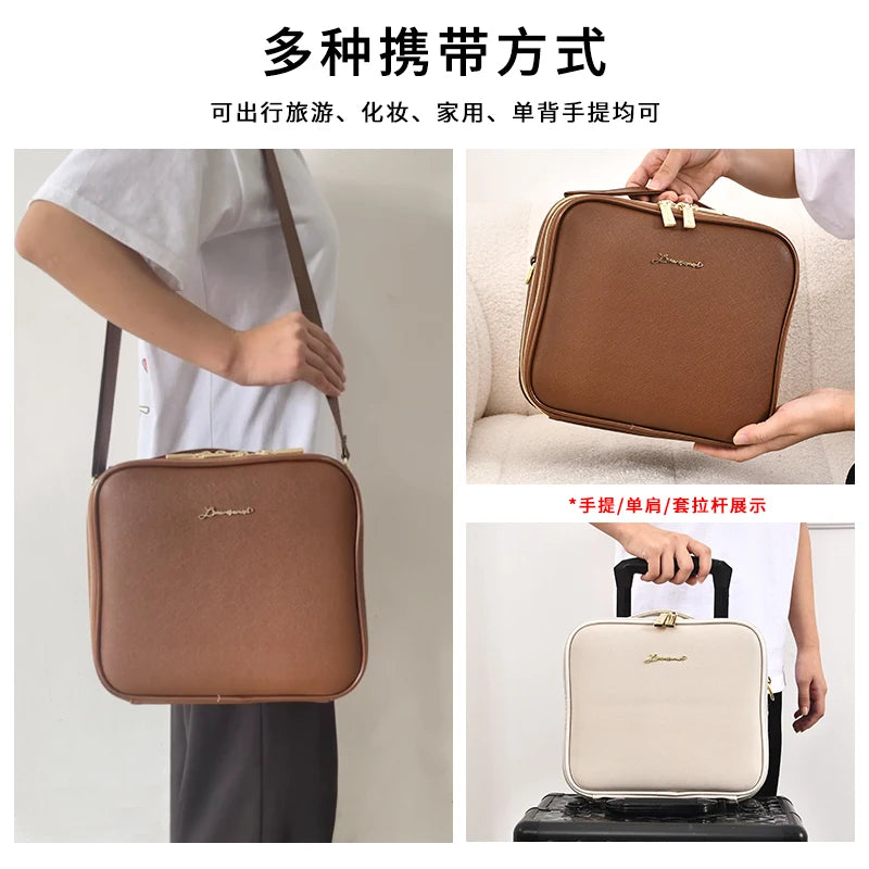 Cosmetic Bag 2024 New Portable Three-layer Professional Make-up Artist Cosmetic Storage Case