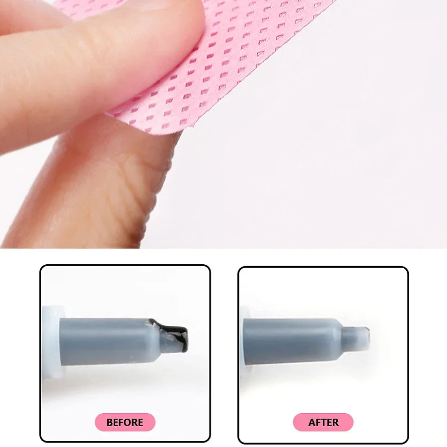 300Pcs Lint-Free Eyelash Glue Remover Cotton Wipes Cleaning Cotton Pads for Personal & Professional Makeup Tools