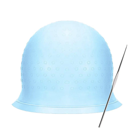 1set Silicone Highlighting Cap with Hook Needle Reusable Hair Dye Cap Set Barber Professional Hair Coloring Salon Hair Tools