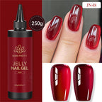 BORN PRETTY 250g Light Pink Jelly Gel Nail Polish Nude Milky White Peach Translucent Color UV LED Soak Off Nail Salon Varnish