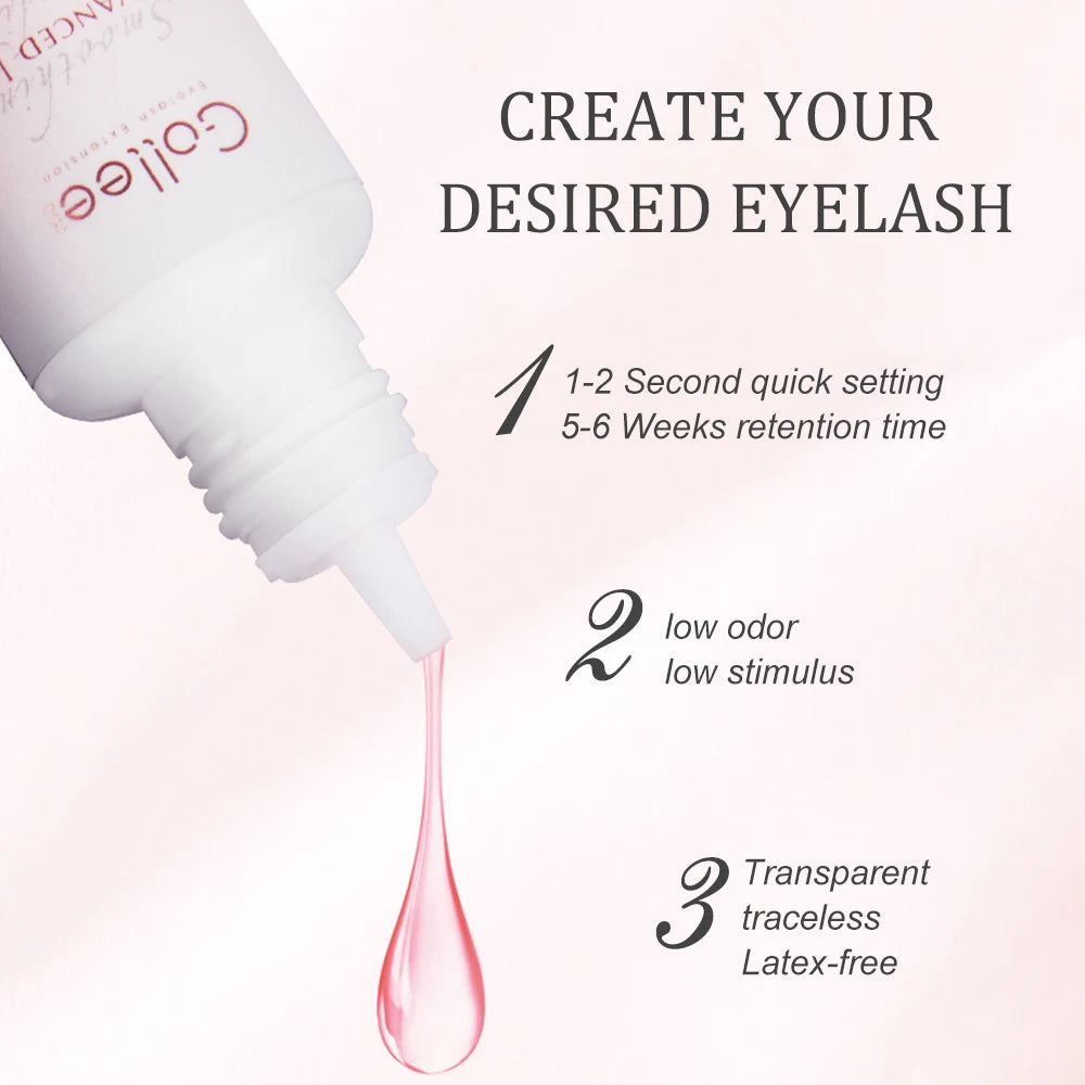 Gollee 0.5-1s Dry Lash Glue Matte Lash Adhesive Primer Eyelash Extensions Long Lasting 6-8 weeks Primer Glue Oil proof Supplies
