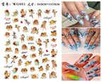 Nail Art Sticker Angel Flower Pattern Stickers Cupid Self-Adhesive Nail Decals Stickers Decoration Press on Nails Accessories