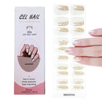 Leopard Semi-Cured Gel Nail Strips Simple Transparent Color Adhesive Long Lasting Gel Nail Stickers Harden In UV Lamp Need