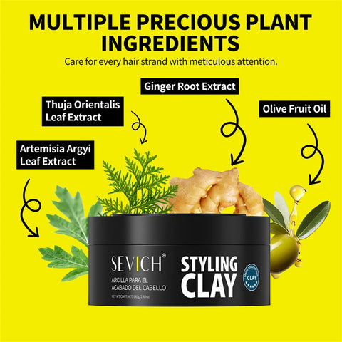 Sevich 80g Hair Brushed Clay For Men Strong Hold Hairstyle Finished Hair Styling Clay Mud Hair Cream Refreshing Hair Wax