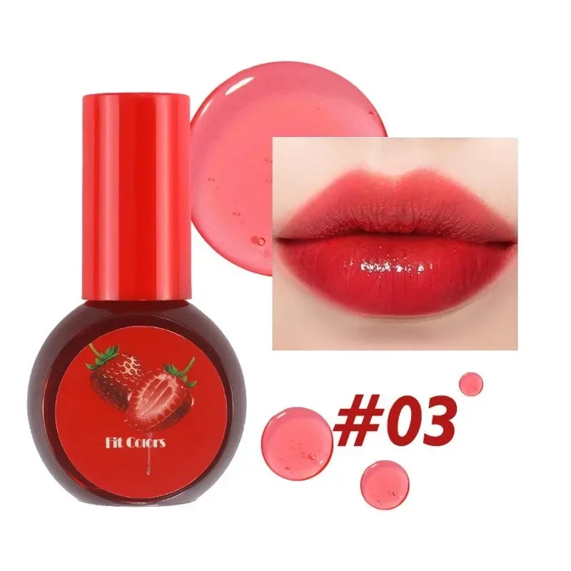 Fruit Juice Red Lip Tint Mirror Water Light Liquid Blush Moisturizing Sexy Lip Gloss Cheek Makeup Long Lasting Color Cosmetic