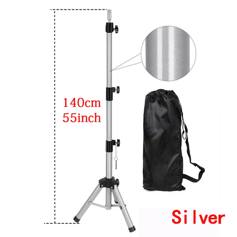55Inch Mannequin Head Stand Adjustable Heavy Duty Wig Stand Tripod For Cosmetology Hairdressing Training Head Stand With Tray