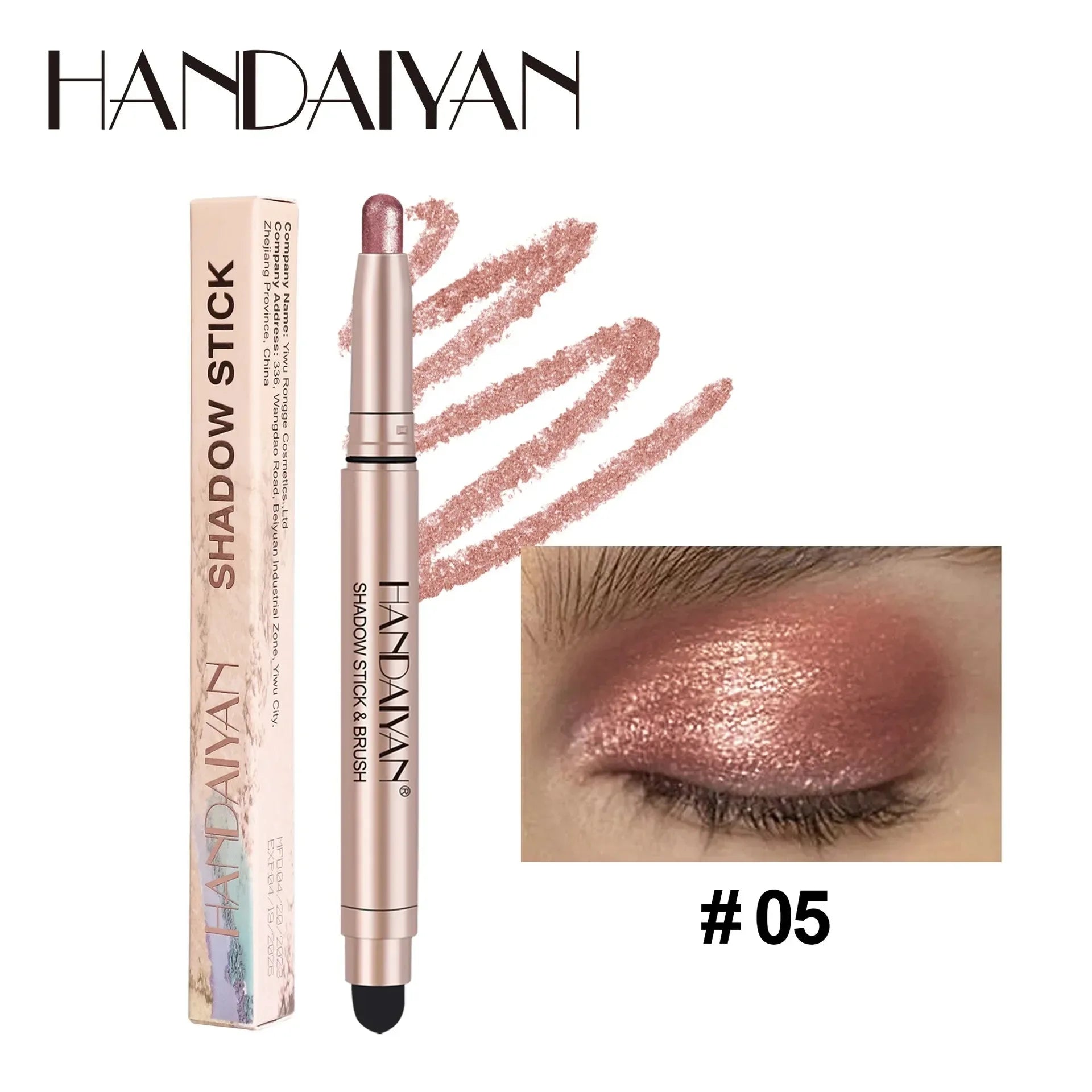 Smoky Dark Black Eyeshadow Pencil Stick Waterproof Pearlescent Matte Metallic Glitter Eye Shadow Highlighter Pen Make Up Tool