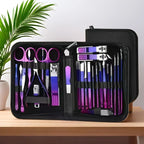 6/9/18/26pcs Manicure Set, Stainless Steel Gradient Professional Pedicure Kit Nail Scissors Grooming Kit With Travel Case