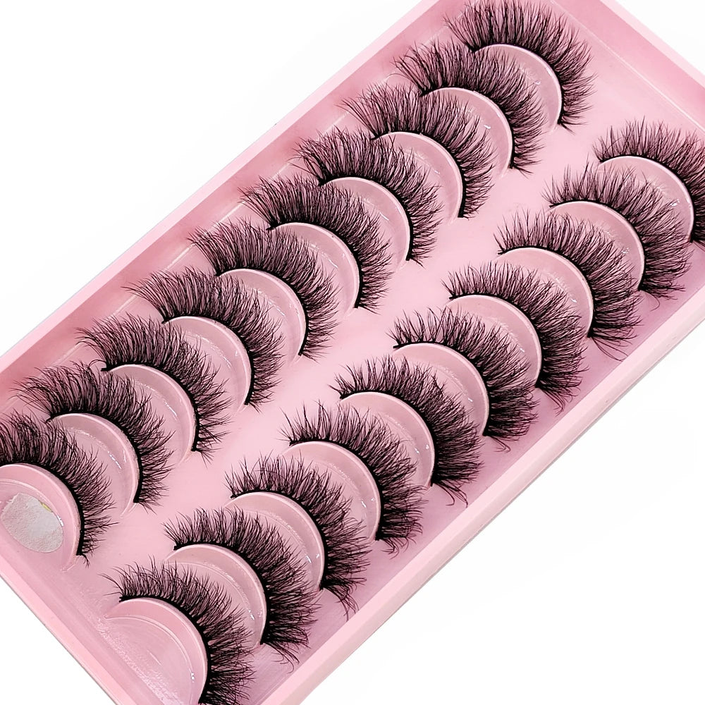10 pairs of Russian striped eyelashes fluffy artificial mink eyelashes 3D fake eyelashes Russian curly eyelashes fake eyelashes