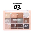 12-in-1 Eyeshadow Palette - Heart Design with Matte & Shimmer Browns, Soft Micro-Sparkle, Long-Lasting & Highly Pigmented
