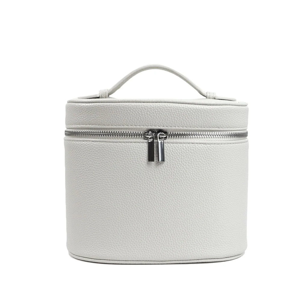 Customizable Name Portable Travel Storage Bag - Removable Cosmetic Bag with Separate Washing Compartment Pebble Leather