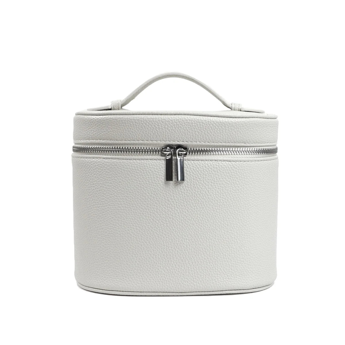 Customizable Name Portable Travel Storage Bag - Removable Cosmetic Bag with Separate Washing Compartment Pebble Leather