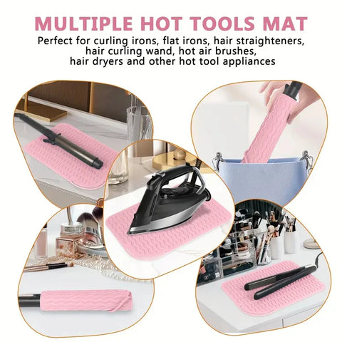 1/2pcs Silicone Heat-Resistant Mat for Hair Styling Tools Curling Iron Hair Straightener Protect Pad 2-in-1 Insulation Mats