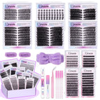 Lashes Clusters Kit Gift with Bond&Seal Mixed Styles Faux Mink Individual Lash Wholesale DIY Individual Fake Eyelashes Box