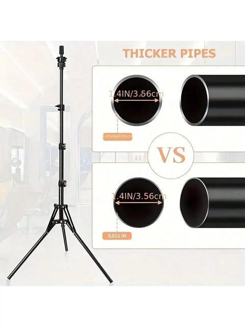 Wig Stand & 22 in Head Combination set，Canvas Wig Head Stand with Mannequin Head for Wigs Manikin Head Block Set for Wigs Making