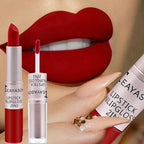 1Pc Long Lasting Velvet Matte Lipstick Double Head Lip Gloss Non-stick Cup Lip Gloss Waterproof 2 in 1 Matte Red Lipstick Makeup