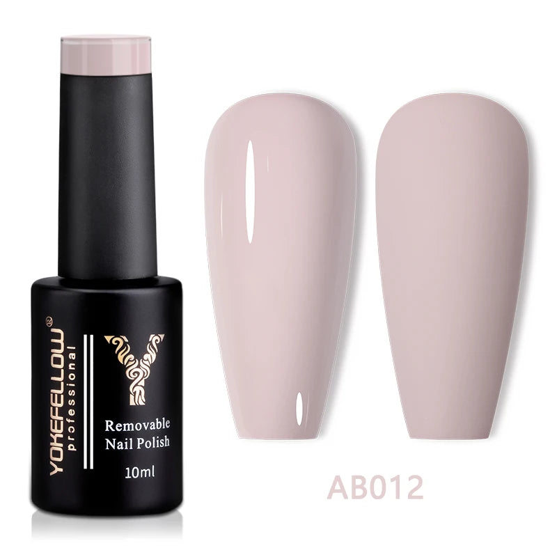 YOKEFELLOW 10ml Jelly Nude Gel Nail Polish High Quality Translucent Pink Nail Gel Varnish Soak Off UV Gel Polish Long Lasting