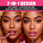 Matte Lip Liner, Lipstick, Wooden Pen Can Be Cut, Lip Liner Lasts for A Long Time,Does Not Stick To The Cup,Does Not Fade