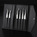 6PCS False Eyelash Tweezers Set For Fake Fan Lashes Extensions Planting Eyebrow Clip Eyelashes Tongs Makeup Nail Tools Kit