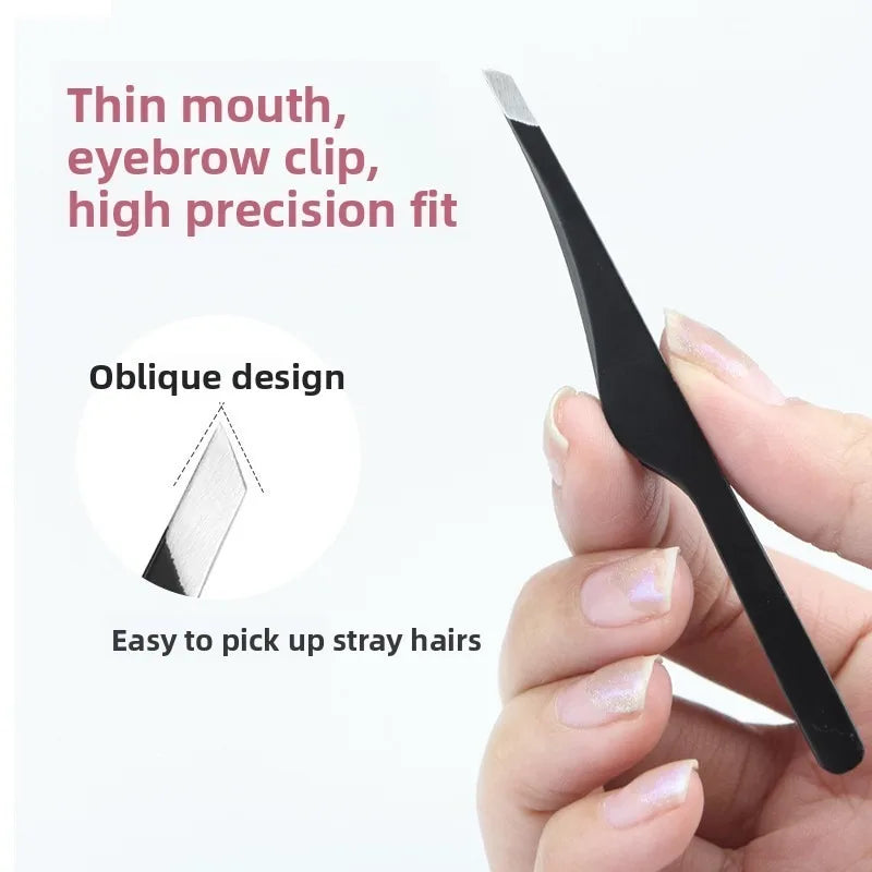 Hair Removal Tweezers Stainless Steel Eyebrow Tweezers Slant Tip Point Tip Flat Tip Rose Gold Silver Black Cosmetic Makeup Tools