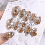 Glitter Fairy Rhinestone False nail Tips for Bride lady Wearable Sweet Crystal Design Press on Nails Mid Length Fake Nail Patch