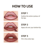 Matte Lip Makeup Kit 2pcs Waterproof Long Lasting Lip Liner and Lip Oil Combo Red Brown Pink Nude Tones Lipstick Set